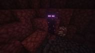 An enderman in the Nether world (Image via Minecraft)